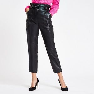 River Island black faux leather pants